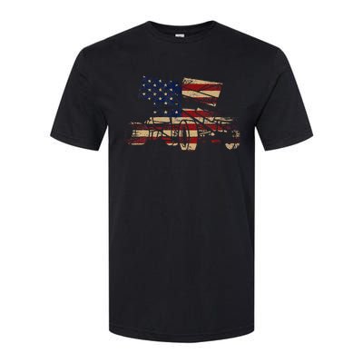 Patriotic USA Flag Sprint Car Dirt Track Racing Lover Softstyle CVC T-Shirt