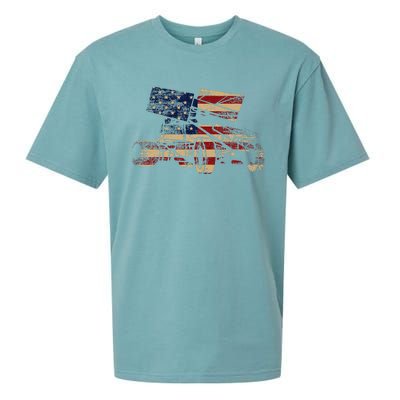 Patriotic USA Flag Sprint Car Dirt Track Racing Lover Sueded Cloud Jersey T-Shirt