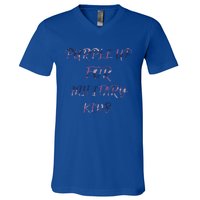 Purple Up For Military Gift The Military Month Gift Great Gift V-Neck T-Shirt