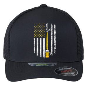 Patriotic US Flag American Brewery Craft Beer Funny Men Flexfit Unipanel Trucker Cap