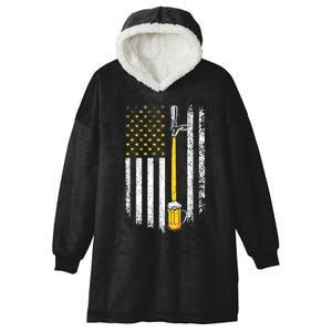 Patriotic US Flag American Brewery Craft Beer Funny Men Hooded Wearable Blanket