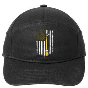 Patriotic US Flag American Brewery Craft Beer Funny Men 7-Panel Snapback Hat