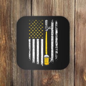 Patriotic US Flag American Brewery Craft Beer Funny Men Coaster