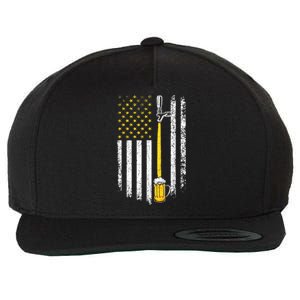 Patriotic US Flag American Brewery Craft Beer Funny Men Wool Snapback Cap