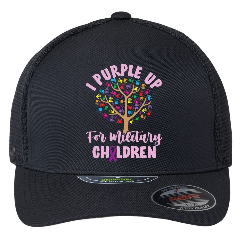 Purple Up For Military Children Tree Month Of Military Child Flexfit Unipanel Trucker Cap