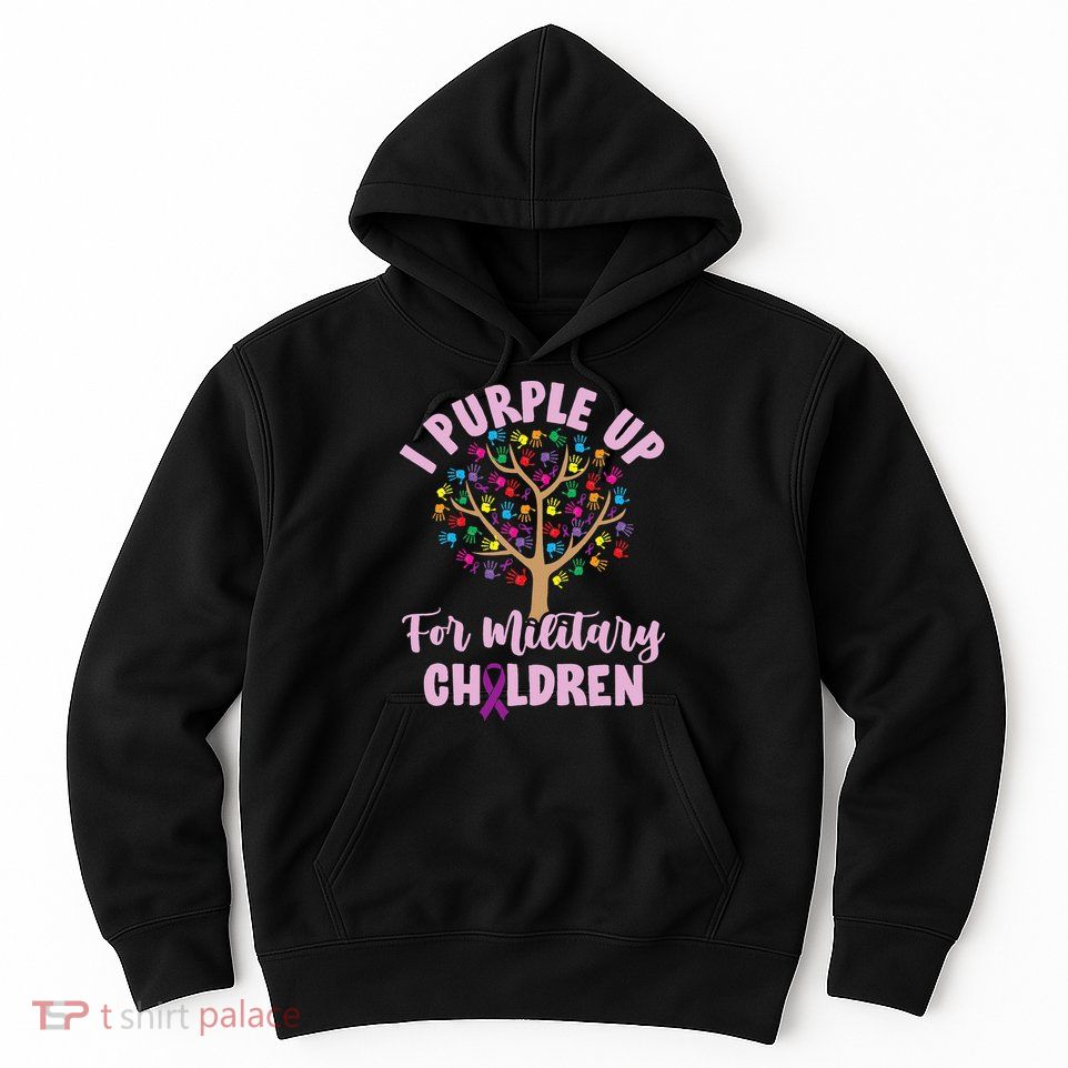 Purple Up For Military Children Tree Month Of Military Child Hoodie