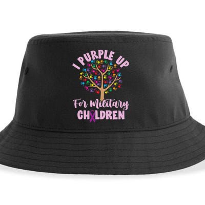 Purple Up For Military Children Tree Month Of Military Child Sustainable Bucket Hat