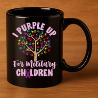 Purple Up For Military Children Tree Month Of Military Child 11oz C Handle Ceramic Mug