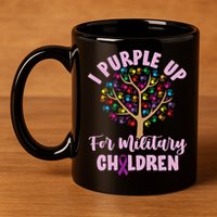 Purple Up For Military Children Tree Month Of Military Child 11oz C Handle Ceramic Mug