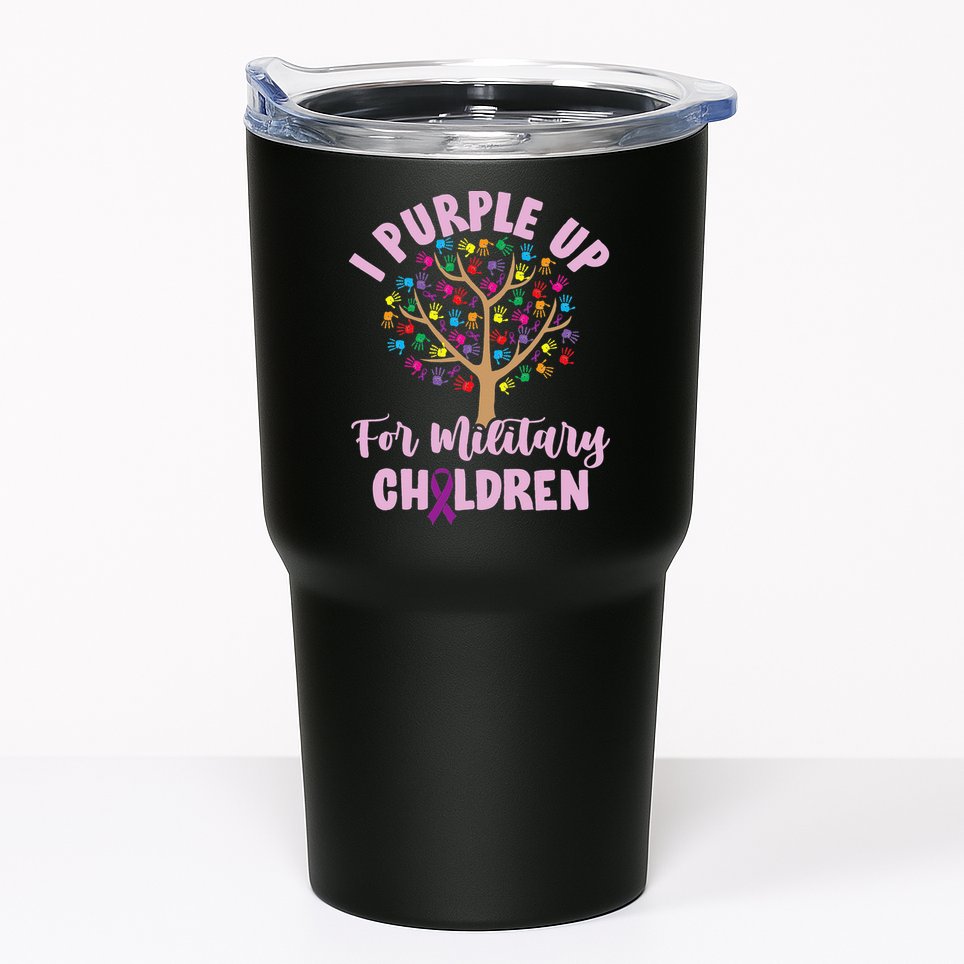 Purple Up For Military Children Tree Month Of Military Child Tumbler