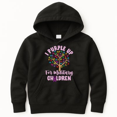 Purple Up For Military Children Tree Month Of Military Child Kids Hoodie