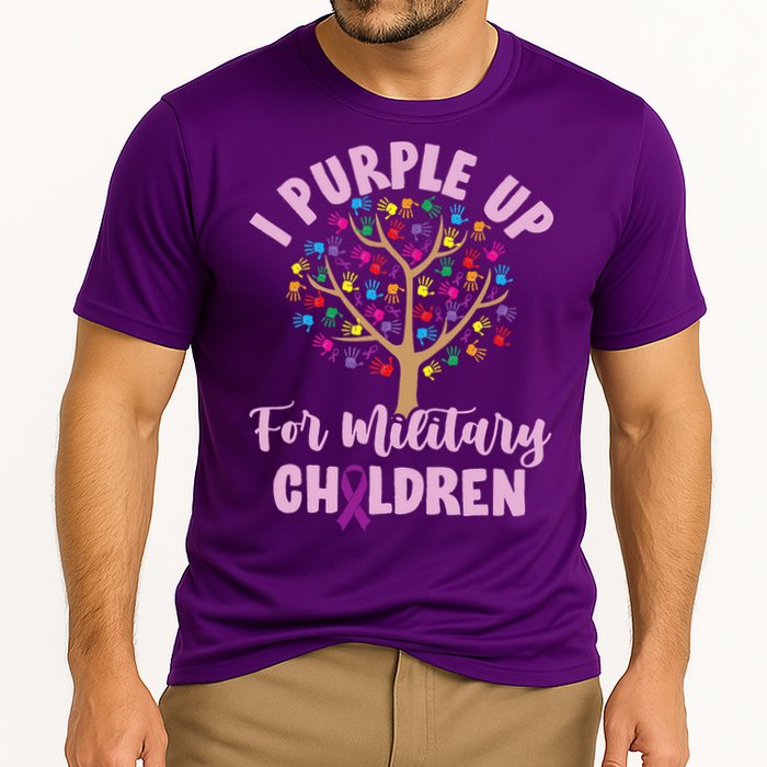 Purple Up For Military Children Tree Month Of Military Child Cooling Performance Crew T-Shirt