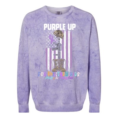 Purple Up For Military Day Month Of The Military Gift Colorblast Crewneck Sweatshirt