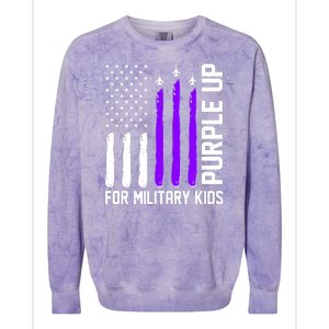 Purple Up For Military Kids Colorblast Crewneck Sweatshirt