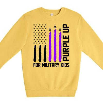 Purple Up For Military Kids Premium Crewneck Sweatshirt