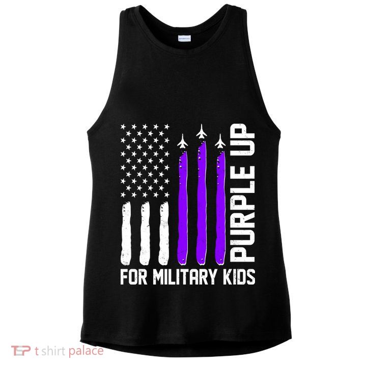 Purple Up For Military Kids Ladies PosiCharge Tri-Blend Wicking Tank