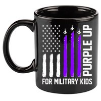 Purple Up For Military Kids 11oz C Handle Ceramic Mug