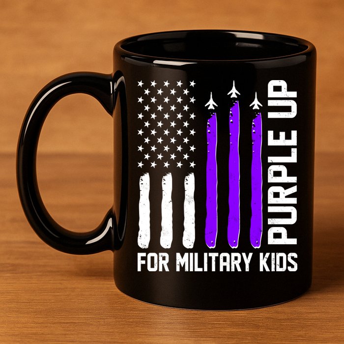 Purple Up For Military Kids 11oz C Handle Ceramic Mug