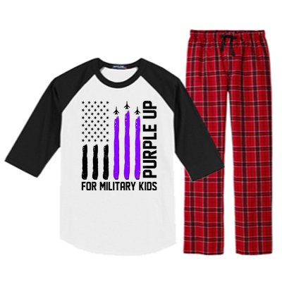 Purple Up For Military Kids Raglan Sleeve Pajama Set