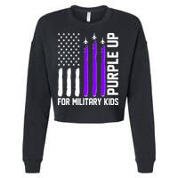 Purple Up For Military Kids Cropped Pullover Crew