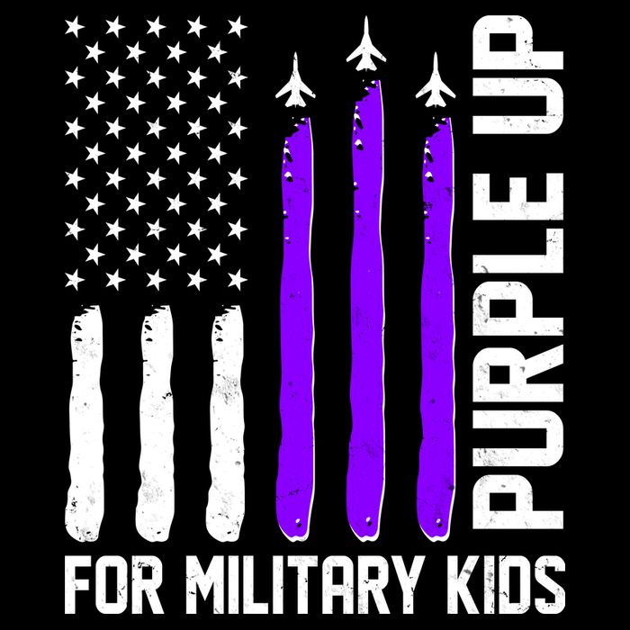 Purple Up For Military Kids Cropped Pullover Crew
