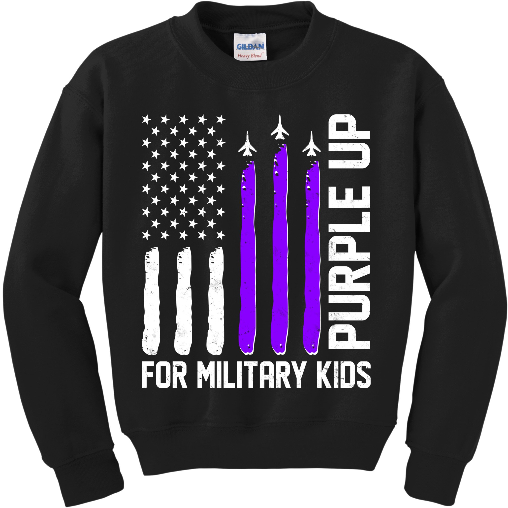 Purple Up For Military Kids Kids Sweatshirt