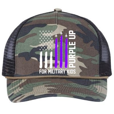 Purple Up For Military Kids Retro Rope Trucker Hat Cap