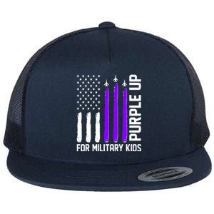 Purple Up For Military Kids Flat Bill Trucker Hat