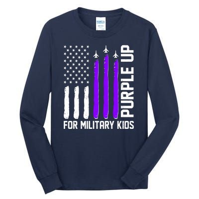 Purple Up For Military Kids Tall Long Sleeve T-Shirt