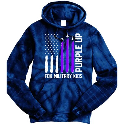 Purple Up For Military Kids Tie Dye Hoodie