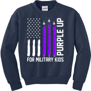 Purple Up For Military Kids Kids Sweatshirt