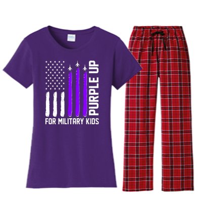 Purple Up For Military Kids Women's Flannel Pajama Set