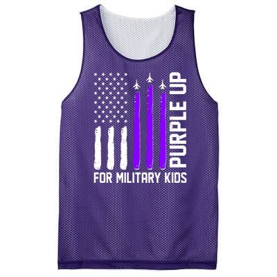 Purple Up For Military Kids Mesh Reversible Basketball Jersey Tank