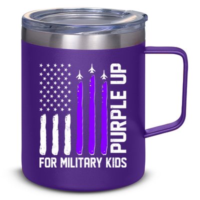 Purple Up For Military Kids 12oz Stainless Steel Coffee Mug