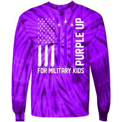 Purple Up For Military Kids Tie-Dye Long Sleeve Shirt