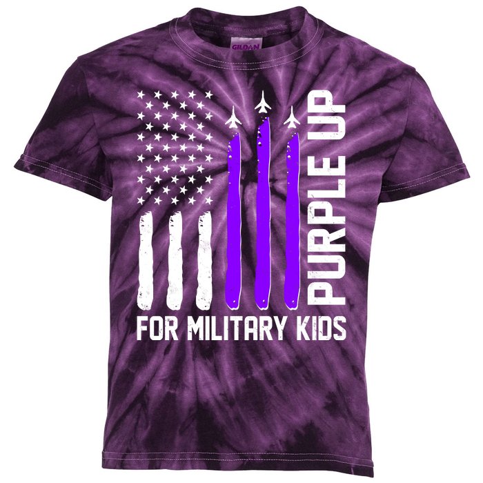 Purple Up For Military Kids Kids Tie-Dye T-Shirt