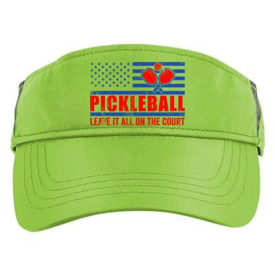 Pickleball USA Flag Leave It All On The Court Pickle Ball Adult Drive Performance Visor