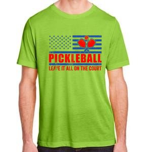 Pickleball USA Flag Leave It All On The Court Pickle Ball Adult ChromaSoft Performance T-Shirt