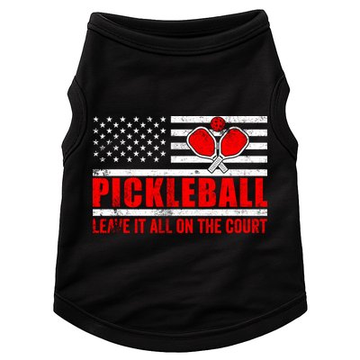 Pickleball USA Flag Leave It All On The Court Pickle Ball Doggie Tank