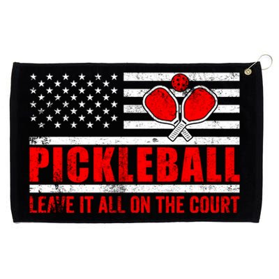 Pickleball USA Flag Leave It All On The Court Pickle Ball Grommeted Golf Towel