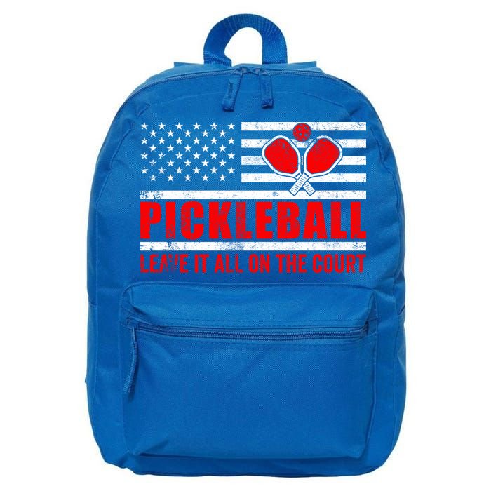 Pickleball USA Flag Leave It All On The Court Pickle Ball 16 in Basic Backpack