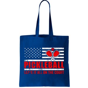 Pickleball USA Flag Leave It All On The Court Pickle Ball Tote Bag