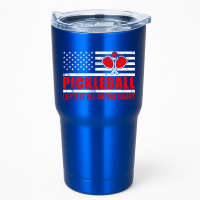 Pickleball USA Flag Leave It All On The Court Pickle Ball Tumbler