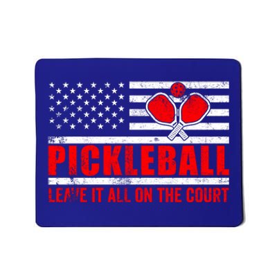 Pickleball USA Flag Leave It All On The Court Pickle Ball Mousepad