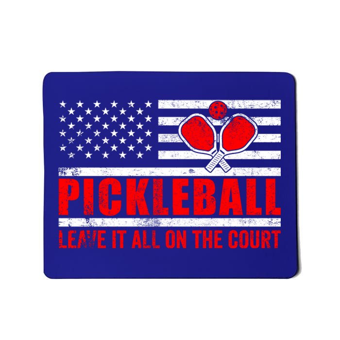 Pickleball USA Flag Leave It All On The Court Pickle Ball Mousepad