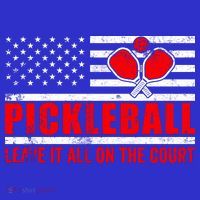 Pickleball USA Flag Leave It All On The Court Pickle Ball Women's V-Neck T-Shirt