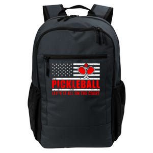 Pickleball USA Flag Leave It All On The Court Pickle Ball Daily Commute Backpack