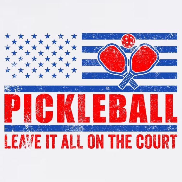 Pickleball USA Flag Leave It All On The Court Pickle Ball Garment-Dyed Sweatshirt