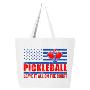 Pickleball USA Flag Leave It All On The Court Pickle Ball 25L Jumbo Tote