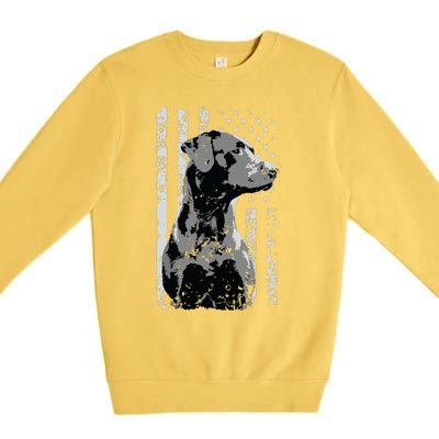 Patriotic USA Flag Black Labrador Gift For Lab Owners Short Sleeve Premium Crewneck Sweatshirt